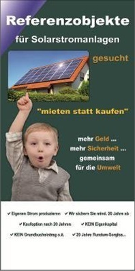 Roll-Up "Referenzobjekte für Solarstromanlagen gesucht"